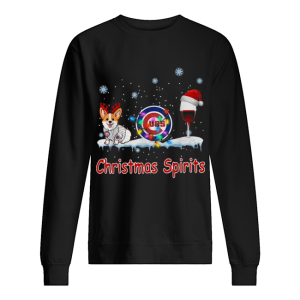 Corgi Chicago Cubs Christmas and wine spirits shirt 2