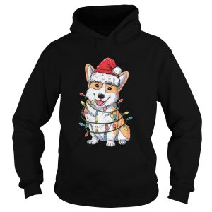 Corgi Santa Hat Christmas Light shirt 1