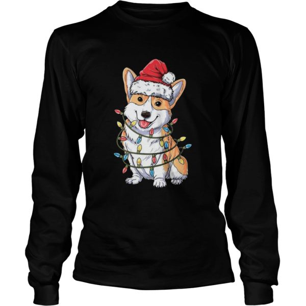 Corgi Santa Hat Christmas Light shirt