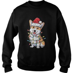 Corgi Santa Hat Christmas Light shirt 3