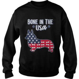 Corgi bone in the USA American flag veteran Independence Day shirt 2