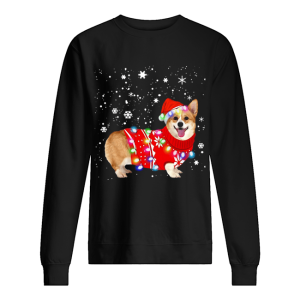 Corgi lovely christmas light Crewneck shirt 2