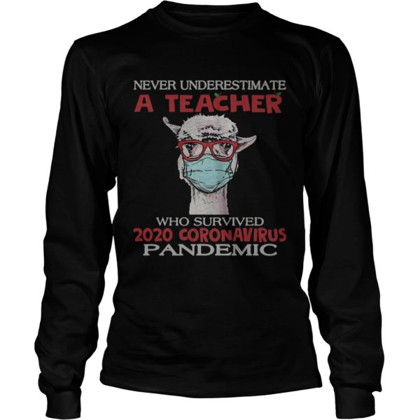 Coronavirus Llama Teacher Never Underestimate A Teacher Who Survived 2020 Coronavirus Pandemic shirt