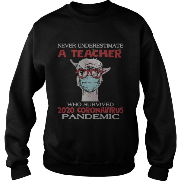 Coronavirus Llama Teacher Never Underestimate A Teacher Who Survived 2020 Coronavirus Pandemic shirt