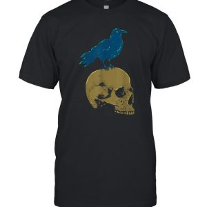 Creepy Skeleton Raven Viking Animal Bird Spooky Skull Crow shirt