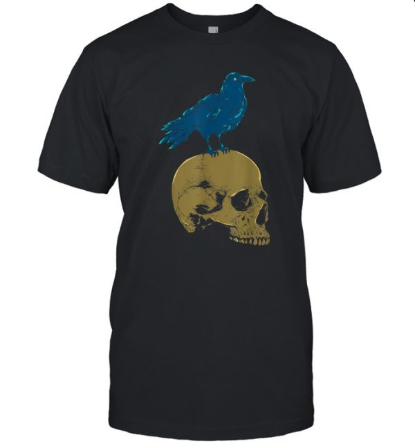 Creepy Skeleton Raven Viking Animal Bird Spooky Skull Crow shirt