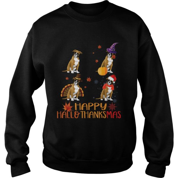 Cute Boxer Happy Hallothanksmas shirt