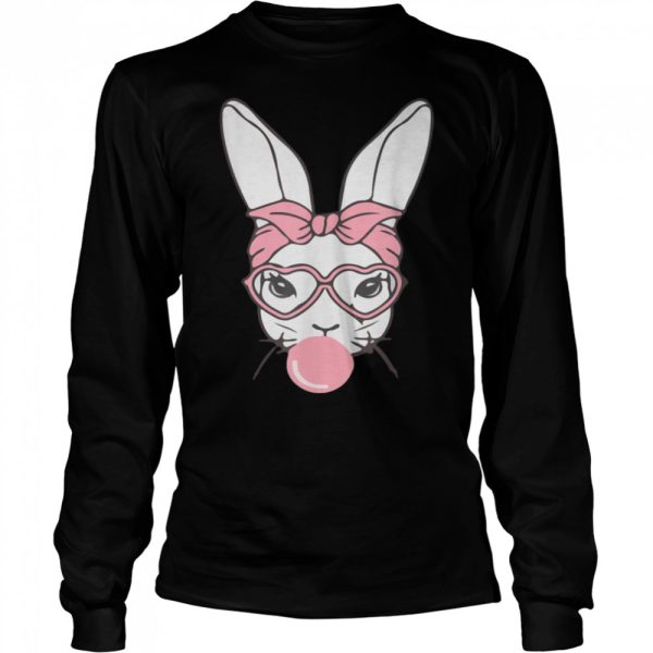 Cute Bunny Face Leopard Glasses Headband Happy Easter Day T-Shirt