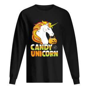 Cute Candy Corn Unicorn Halloween Girls Outfit shirt 1