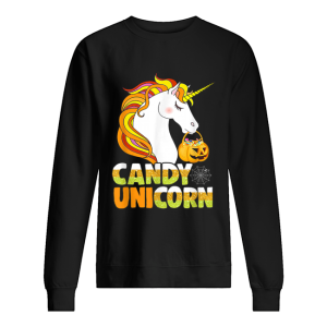 Cute Candy Corn Unicorn Halloween Girls Outfit shirt 2