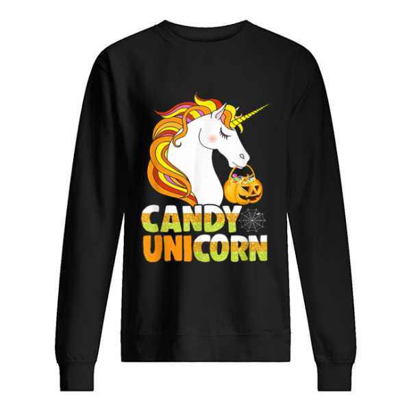 Cute Candy Corn Unicorn Halloween Girls Outfit shirt