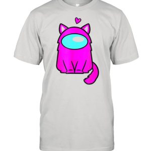 Cute Cat Astronaut AMong Me Or Us Nerdy Girl Gamer Shirt 1