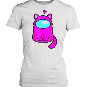 Cute Cat Astronaut AMong Me Or Us Nerdy Girl Gamer Shirt 2