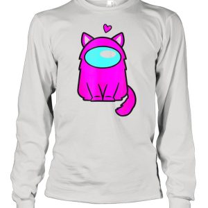 Cute Cat Astronaut AMong Me Or Us Nerdy Girl Gamer Shirt 3