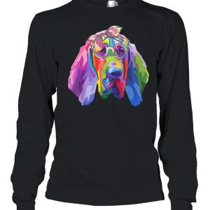 Cute bloodhound face tie dye glasses mothers day 2021 shirt