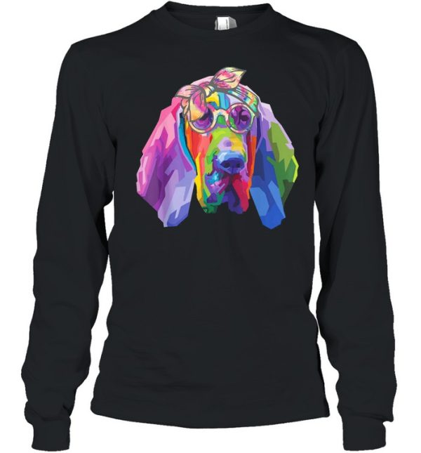 Cute bloodhound face tie dye glasses mothers day 2021 shirt