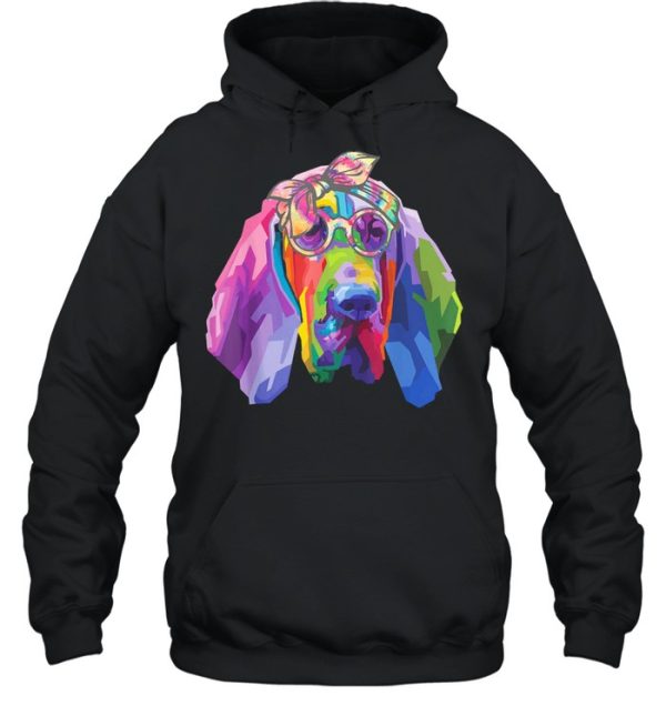 Cute bloodhound face tie dye glasses mothers day 2021 shirt