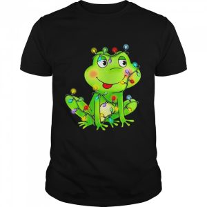 Cute frog Christmas light shirt 1