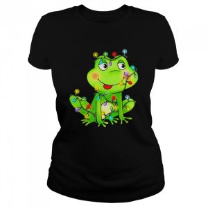 Cute frog Christmas light shirt