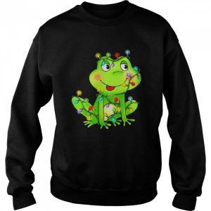 Cute frog Christmas light shirt 4