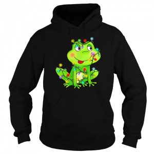 Cute frog Christmas light shirt 5