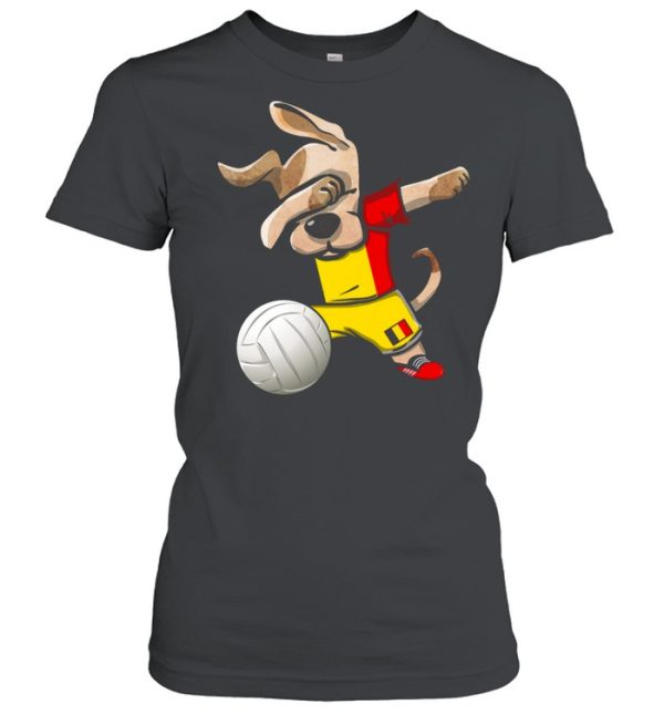 Dabbing Dog Proud Belgium Volleyballs Belgian Flag shirt