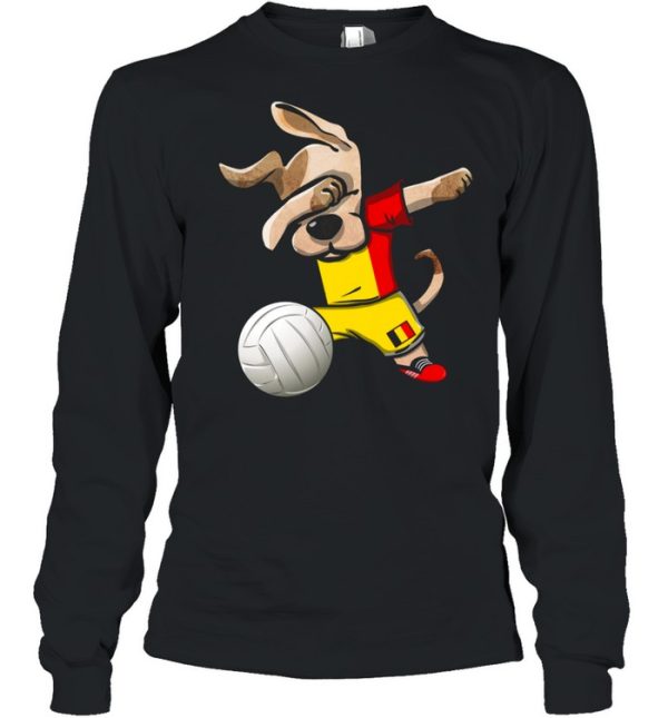 Dabbing Dog Proud Belgium Volleyballs Belgian Flag shirt