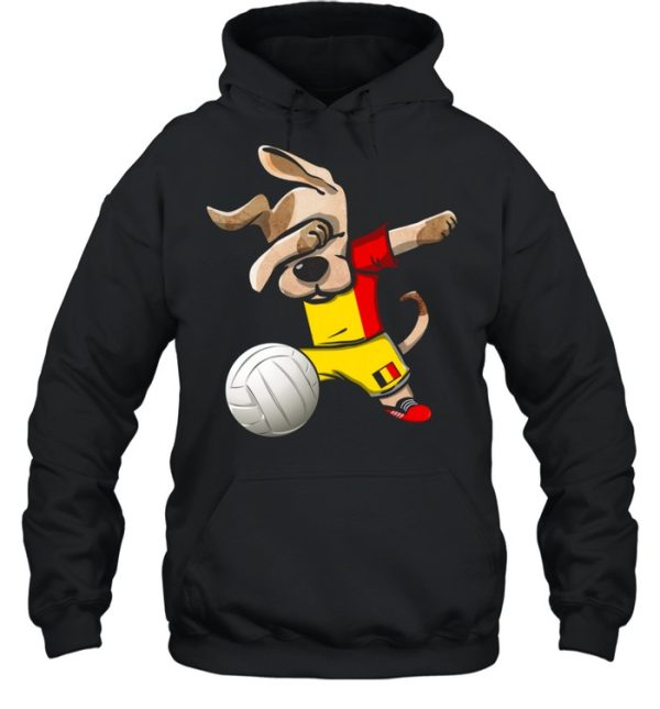 Dabbing Dog Proud Belgium Volleyballs Belgian Flag shirt