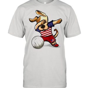 Dabbing Dog Proud United States Volleyballs US Flag Shirt 1