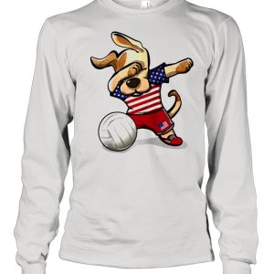 Dabbing Dog Proud United States Volleyballs US Flag Shirt 3