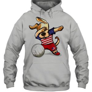 Dabbing Dog Proud United States Volleyballs US Flag Shirt 5