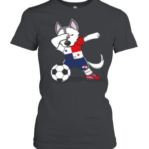 Dabbing Husky Dog Panama Football Panamanian Flag Soccer shirt 2