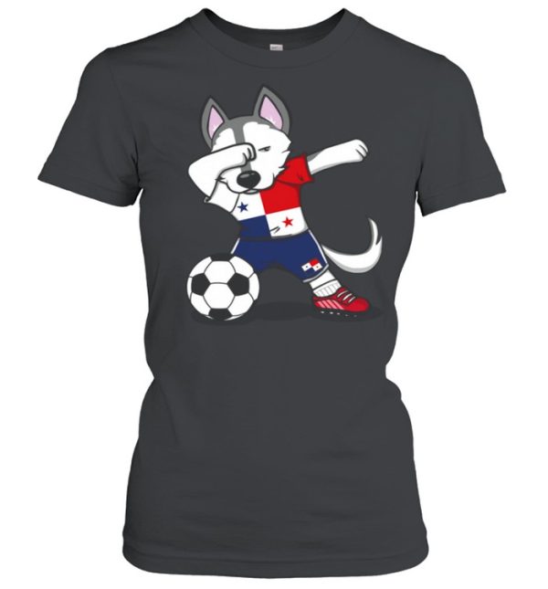 Dabbing Husky Dog Panama Football Panamanian Flag Soccer shirt