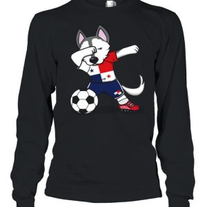 Dabbing Husky Dog Panama Football Panamanian Flag Soccer shirt 3