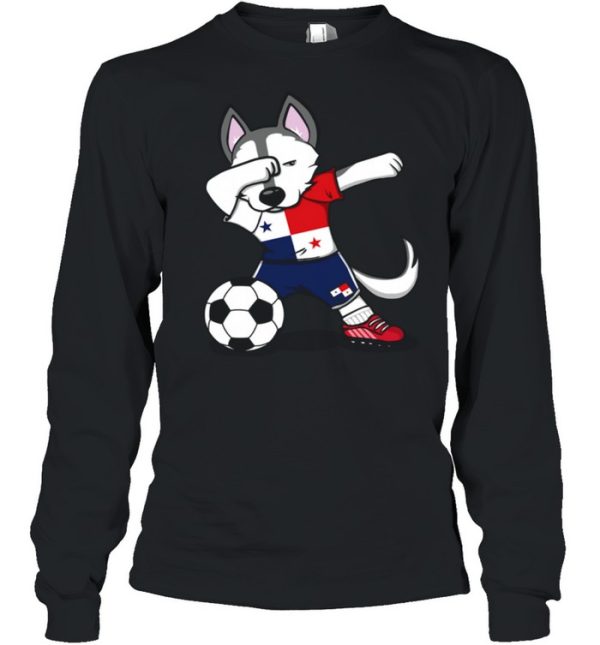 Dabbing Husky Dog Panama Football Panamanian Flag Soccer shirt