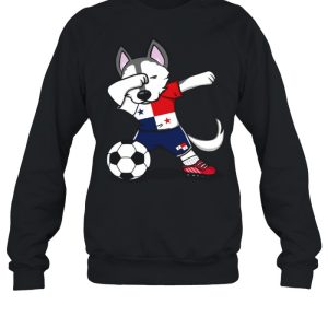 Dabbing Husky Dog Panama Football Panamanian Flag Soccer shirt 4