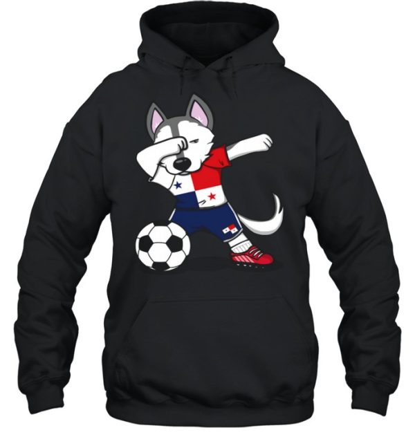 Dabbing Husky Dog Panama Football Panamanian Flag Soccer shirt