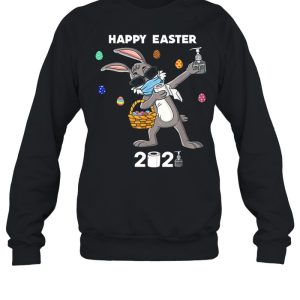 Dabbing Rabbit Face Mask Happy Easter 2021 shirt