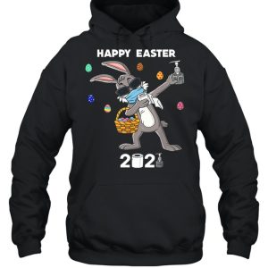 Dabbing Rabbit Face Mask Happy Easter 2021 shirt