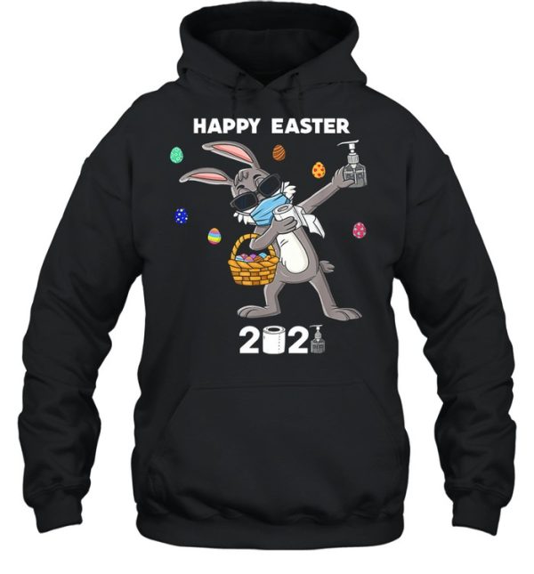 Dabbing Rabbit Face Mask Happy Easter 2021 shirt