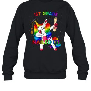 Dabbing Unicorn 1St Grade Nailed It Graduation Girls shirt 1