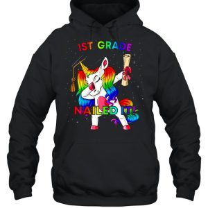 Dabbing Unicorn 1St Grade Nailed It Graduation Girls shirt 2