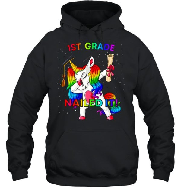 Dabbing Unicorn 1St Grade Nailed It Graduation Girls shirt