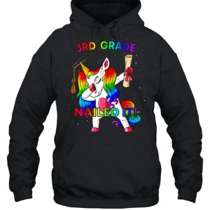 Dabbing Unicorn 3Rd Grade Nailed It Graduation Girls shirt 2