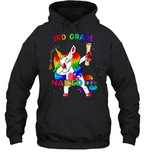 Dabbing Unicorn 3Rd Grade Nailed It Graduation Girls shirt