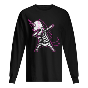 Dabbing Unicorn Skeleton Halloween Costume Men Women Gift shirt 1