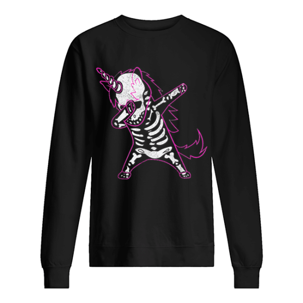 Dabbing Unicorn Skeleton Halloween Costume Men Women Gift shirt