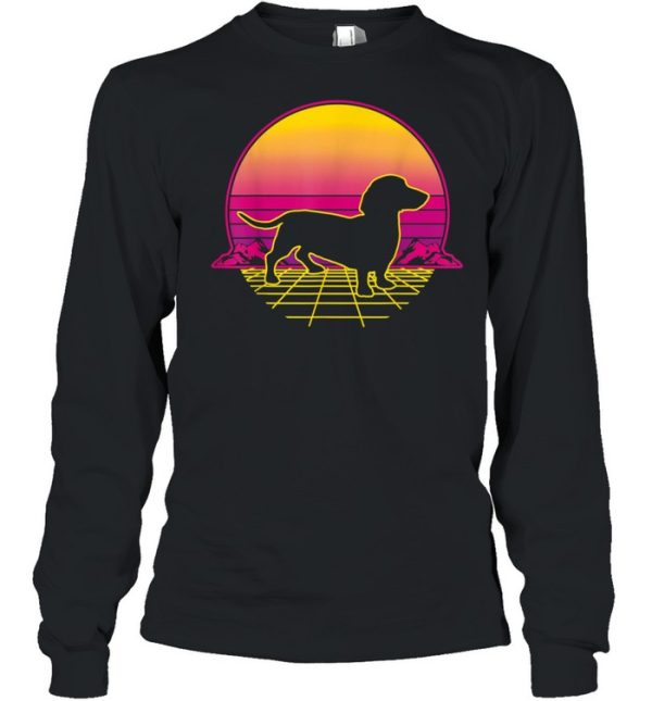 Dachshund Dog Puppy Retro Vintage Sunset shirt