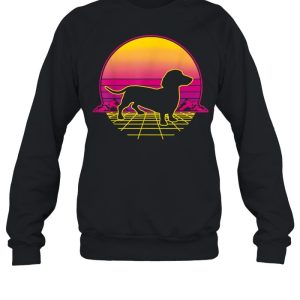 Dachshund Dog Puppy Retro Vintage Sunset shirt