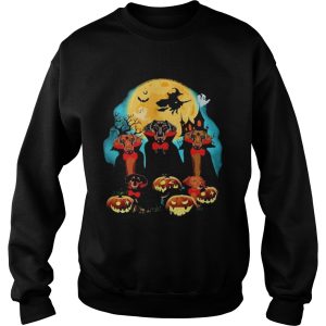 Dachshund Dracula Pumpkin Moonlight Happy Halloween shirt 3